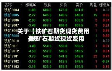 关于【铁矿石期货现货费用,铁矿石期货现货费用表】-第2张图片
