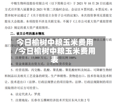 今日榆树中粮玉米费用/今日榆树中粮玉米费用表-第3张图片