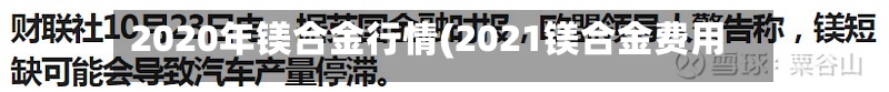 2020年镁合金行情(2021镁合金费用
行情走势图)-第2张图片