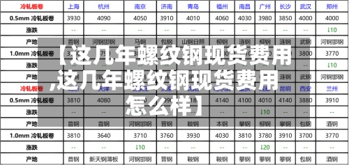 【这几年螺纹钢现货费用
,这几年螺纹钢现货费用
怎么样】-第2张图片