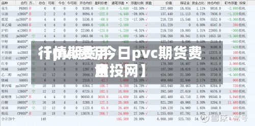 【pvc费用行情期货,今日pvc期货费用金投网】-第2张图片