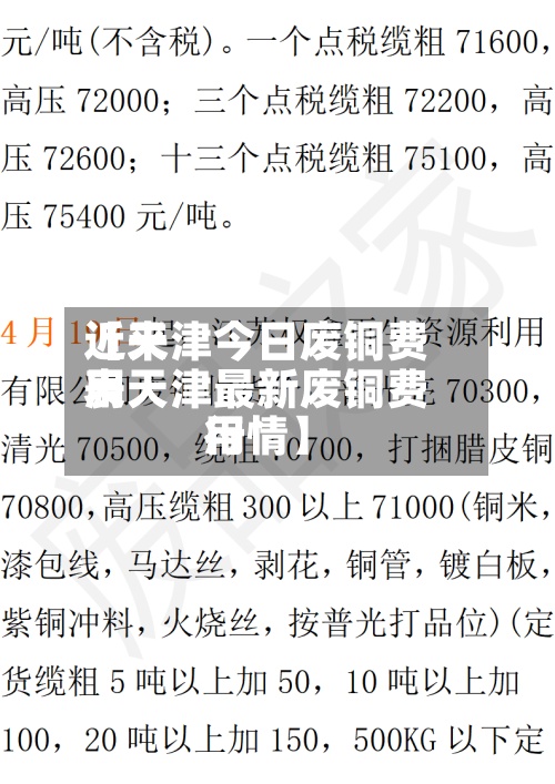 近来
【天津今日废铜费用
表天津最新废铜费用
行情】-第2张图片