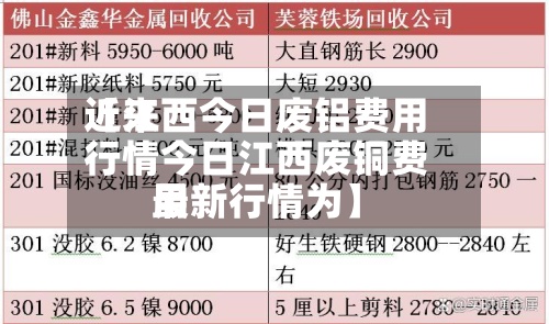近来【江西今日废铝费用行情今日江西废铜费用最新行情为】