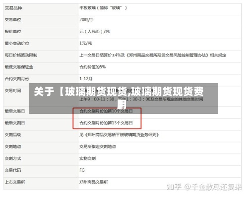 关于【玻璃期货现货,玻璃期货现货费用
】-第2张图片