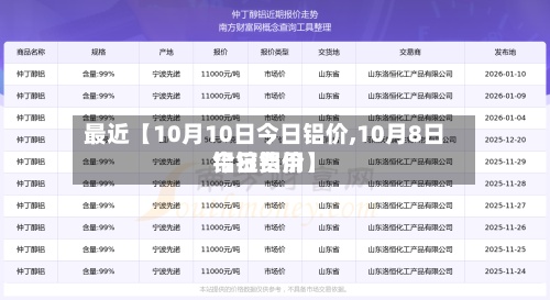 最近【10月10日今日铝价,10月8日铝锭费用今日铝价】