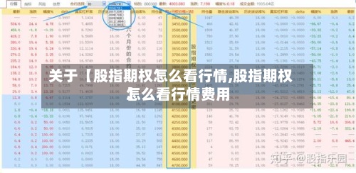 关于【股指期权怎么看行情,股指期权怎么看行情费用】