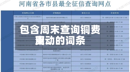 包含周末查询铜费用变动的词条