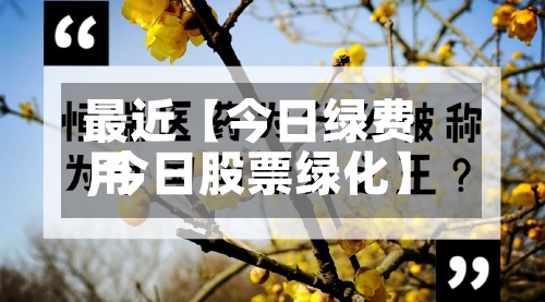 最近【今日绿费用,今日股票绿化】-第3张图片