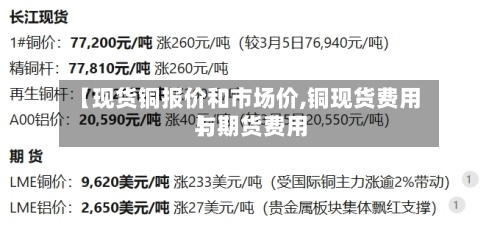 【现货铜报价和市场价,铜现货费用与期货费用】