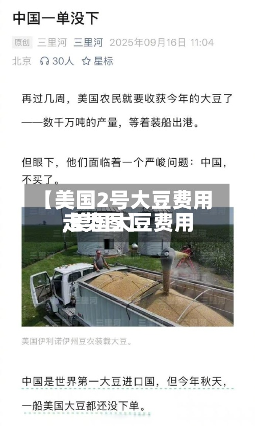【美国2号大豆费用,美国大豆费用走势图】