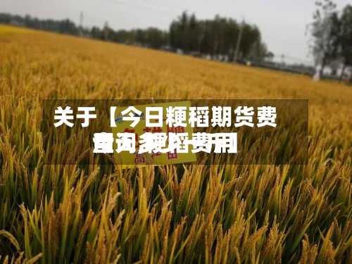 关于【今日粳稻期货费用查询,粳稻费用今天多少一斤】