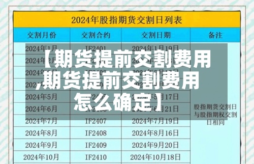 【期货提前交割费用,期货提前交割费用怎么确定】-第2张图片