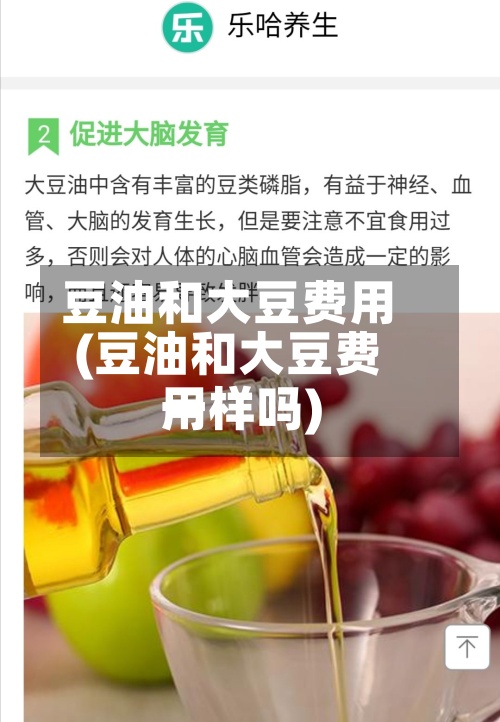 豆油和大豆费用(豆油和大豆费用一样吗)-第2张图片