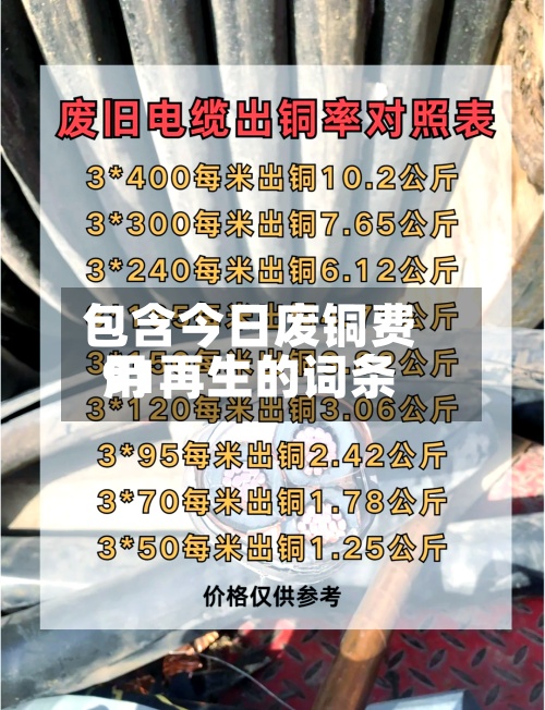 包含今日废铜费用91再生的词条