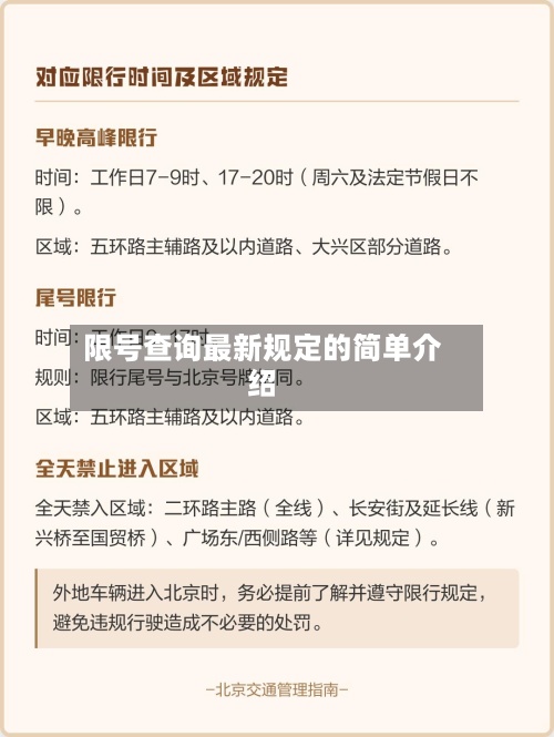 限号查询最新规定的简单介绍