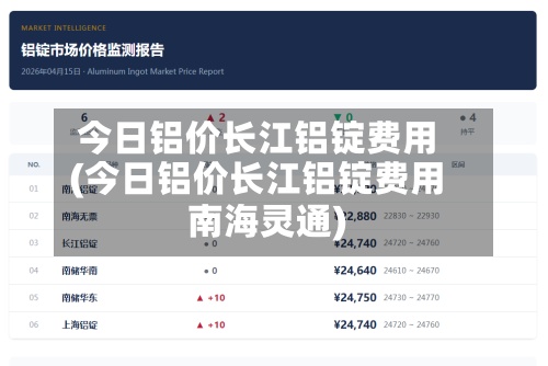 今日铝价长江铝锭费用(今日铝价长江铝锭费用南海灵通)-第3张图片