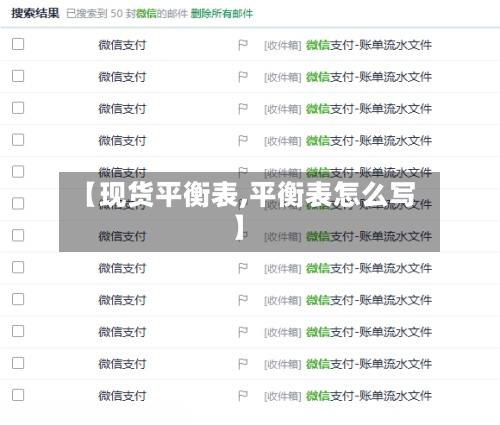 【现货平衡表,平衡表怎么写】-第2张图片