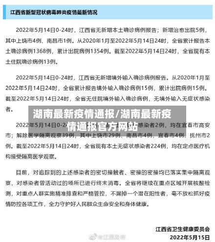 湖南最新疫情通报/湖南最新疫情通报官方网站