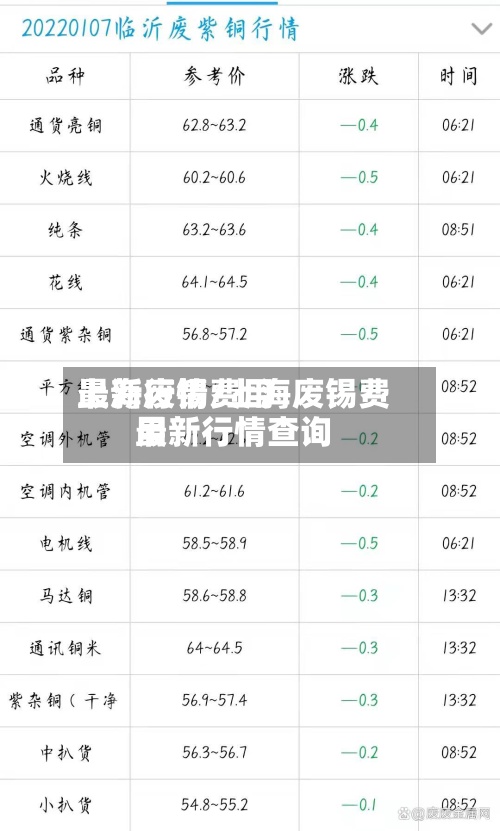 上海废锡费用最新行情/上海废锡费用最新行情查询
