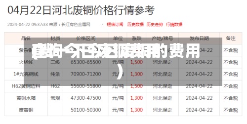查询今日废铜费用(搜一下今日废铜的费用)-第2张图片