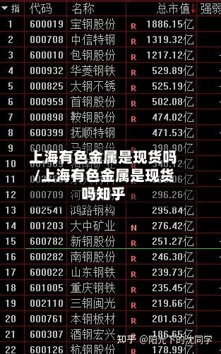 上海有色金属是现货吗/上海有色金属是现货吗知乎