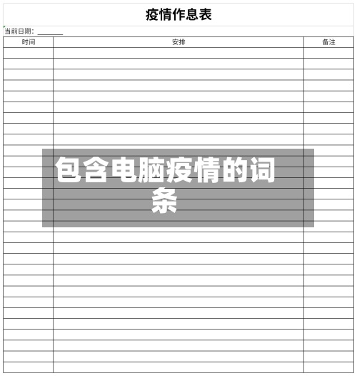 包含电脑疫情的词条