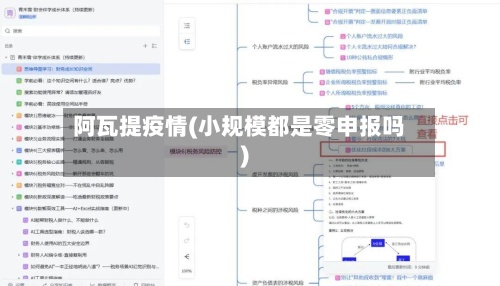 阿瓦提疫情(小规模都是零申报吗)