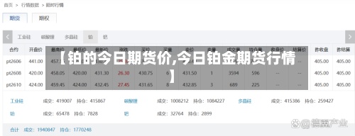 【铂的今日期货价,今日铂金期货行情】