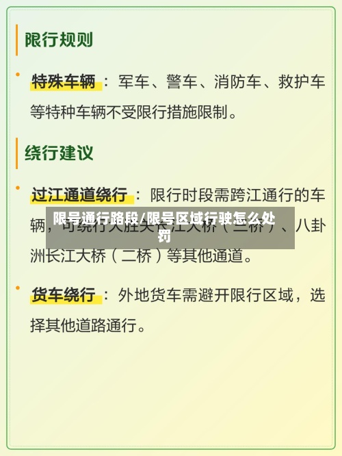 限号通行路段/限号区域行驶怎么处罚