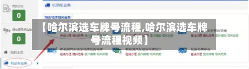 【哈尔滨选车牌号流程,哈尔滨选车牌号流程视频】-第2张图片