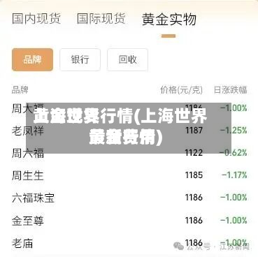 上海世界黄金现货行情(上海世界黄金费用最新行情)-第2张图片