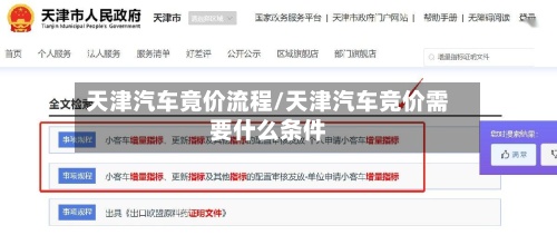 天津汽车竟价流程/天津汽车竞价需要什么条件