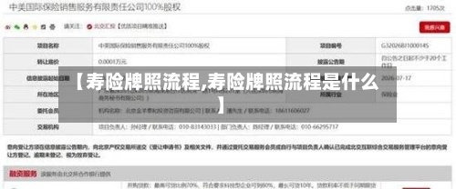 【寿险牌照流程,寿险牌照流程是什么】-第3张图片