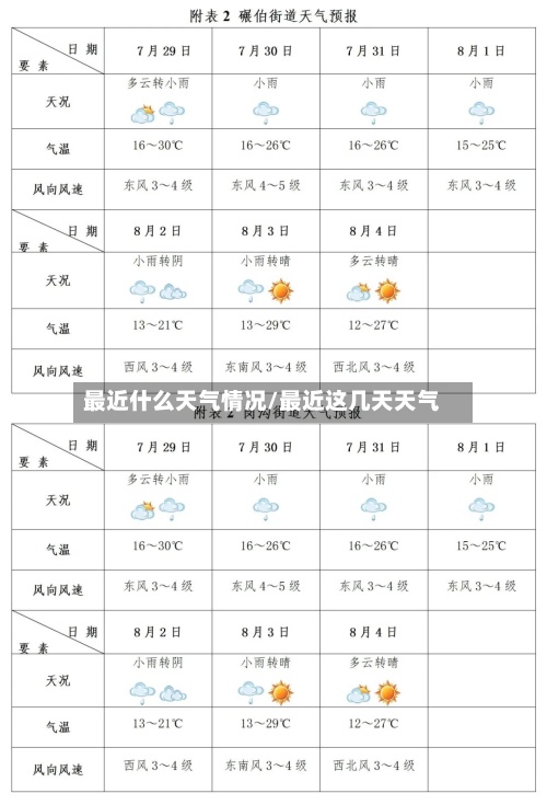 最近什么天气情况/最近这几天天气