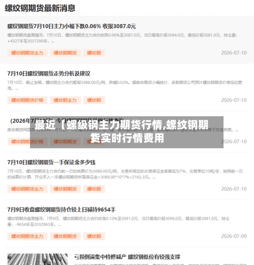 最近【螺级钢主力期货行情,螺纹钢期货实时行情费用
】-第3张图片