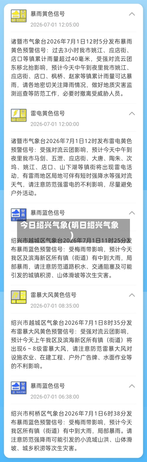 今日绍兴气象(明日绍兴气象)