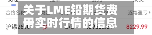 关于LME铅期货费用一实时行情的信息