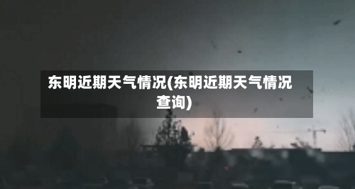 东明近期天气情况(东明近期天气情况查询)