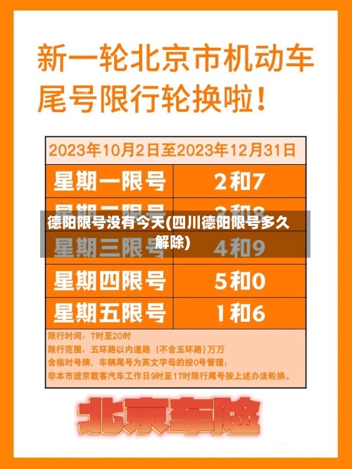 德阳限号没有今天(四川德阳限号多久解除)
