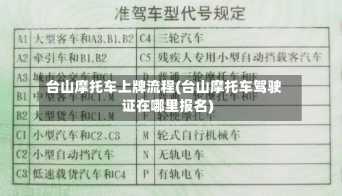 台山摩托车上牌流程(台山摩托车驾驶证在哪里报名)