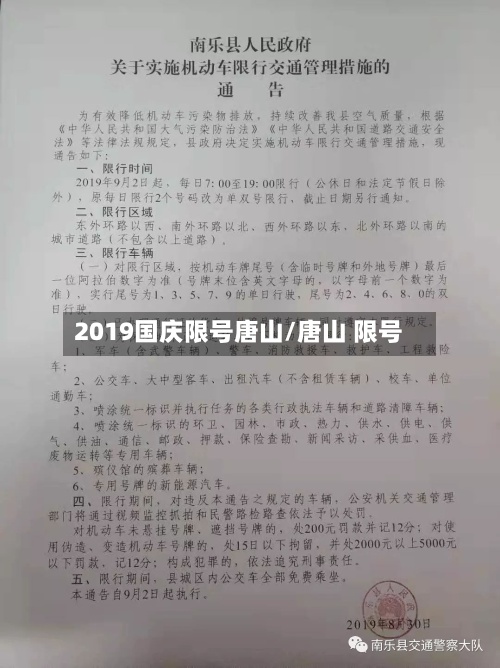 2019国庆限号唐山/唐山 限号