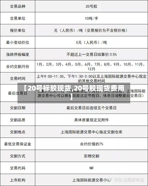 【20号标胶现货,20号胶现货费用
】-第3张图片