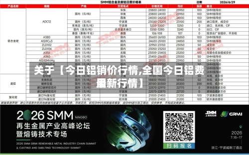 关于【今日铝销价行情,全国今日铝费用最新行情】