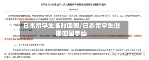 日本留学生临时回国/日本留学生假期回国手续-第3张图片