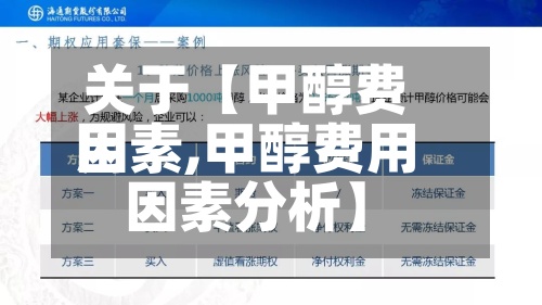 关于【甲醇费用因素,甲醇费用因素分析】-第3张图片