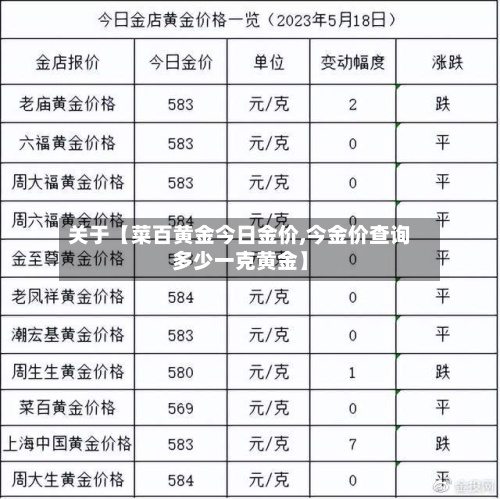 关于【菜百黄金今日金价,今金价查询多少一克黄金】-第3张图片