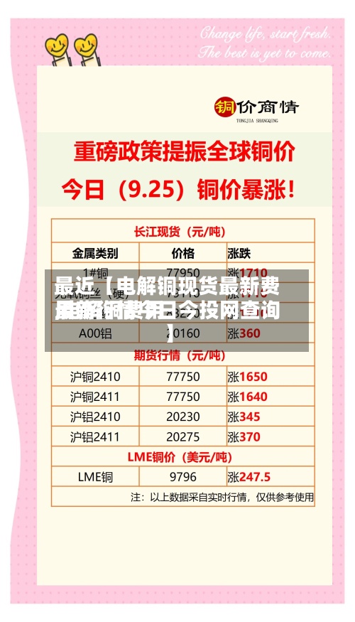 最近【电解铜现货最新费用
,电解铜费用
最新行情今日今投网查询】-第3张图片
