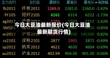 今日大豆油最新报价(今日大豆油最新期货行情)-第3张图片