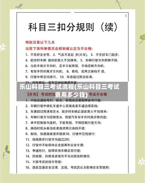 乐山科目三考试流程(乐山科目三考试费用多少钱)-第3张图片