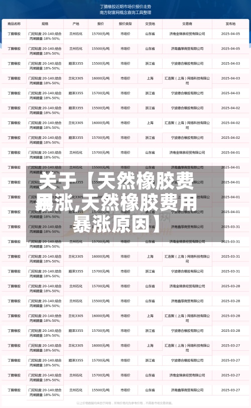 关于【天然橡胶费用
暴涨,天然橡胶费用
暴涨原因】-第2张图片